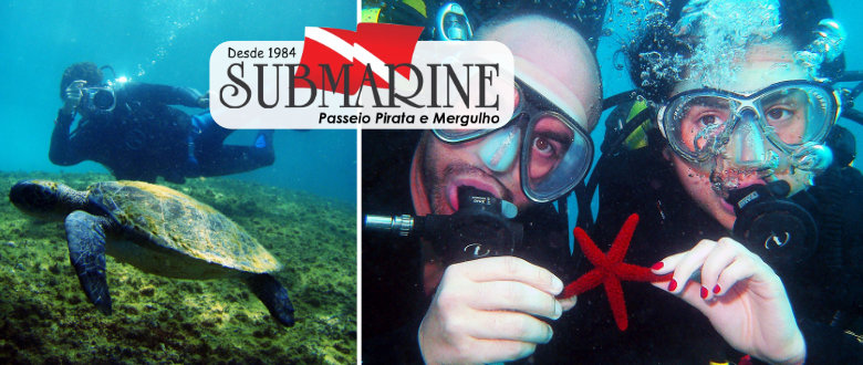 Imagens debaixo d'água Submarine Escola de Mergulho.