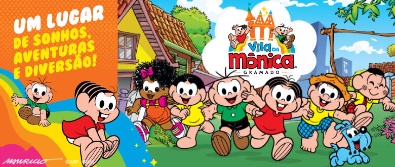 Imagem da turma da Mônica na Vila da Mônica Gramado.