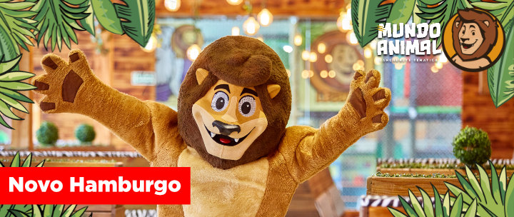 Torre de batata: Batatão para até 5 pessoas com desconto. Imagem mascote do Mundo Animal e local.