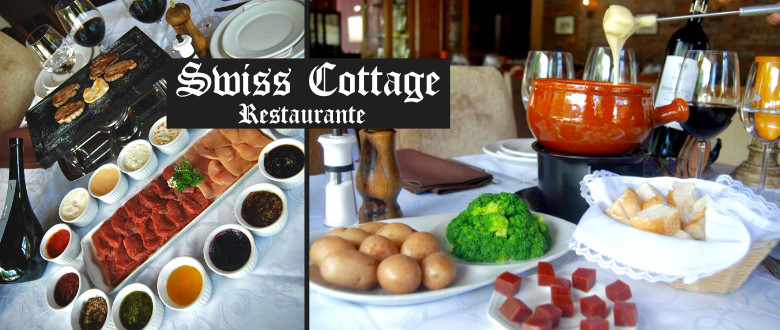  Gramado: Sequência de Fondue no Swiss Cottage: Imagem Fondue de Queijo e Carne.