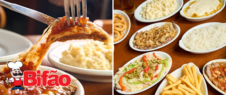 Restaurante O Bifão em Novo Hamburgo: Sequência de Bifes com Acompanhamentos. Tchê Ofertas.