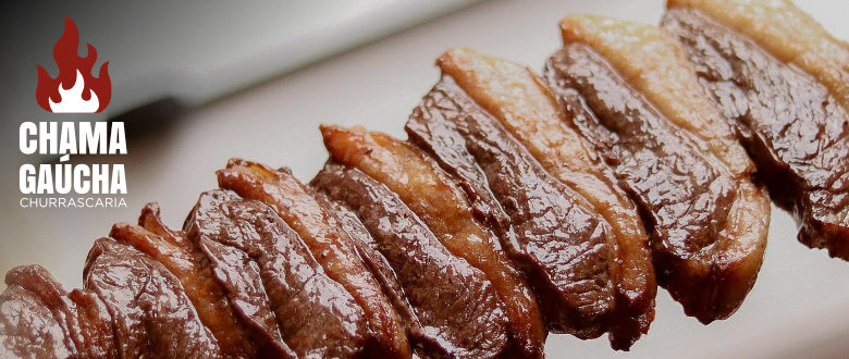 Churrascaria Chama Gaúcha, imagem da carne no espeto