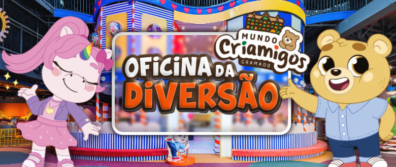 Imagem gráfica da Oficina da Diversão Criamigos.