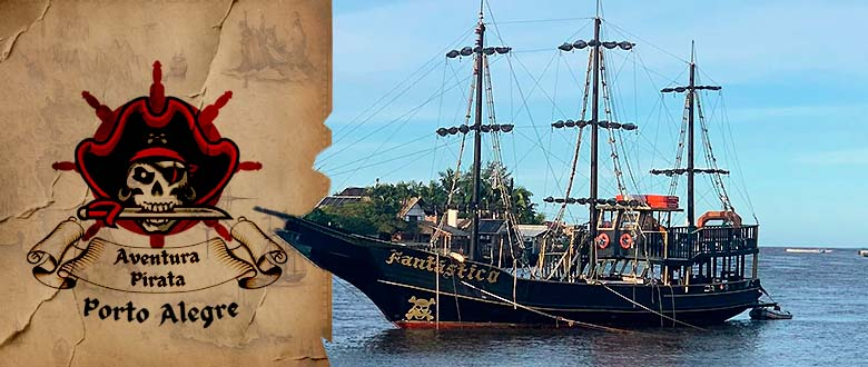 Imagem da Aventura Pirata com passeio de barco em Porto Alegre.