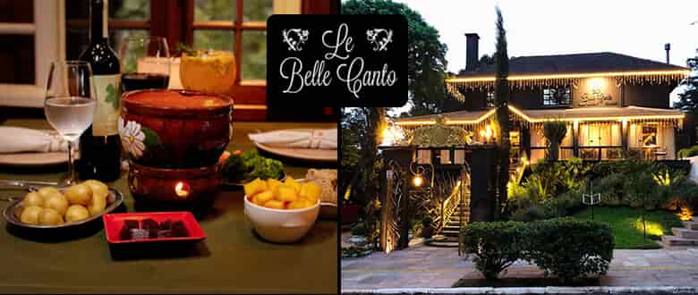 Imagem do Fondue de carnes na pedra Le Belle Canto em Gramado.