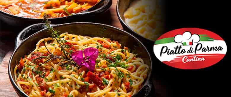 Restaurante Piato de Parma em Gramado. Sequência de Massas: Imagem da Sequência Completa à Mesa.