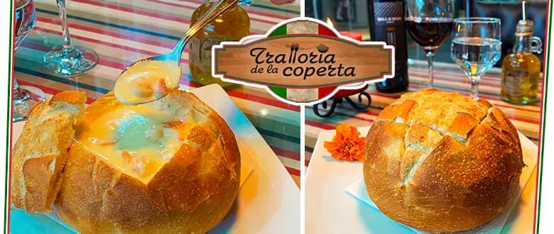 Trattoria De La Coperta: Creme no Pão com Desconto - Tchê Ofertas. Rua Coberta de Gramado.