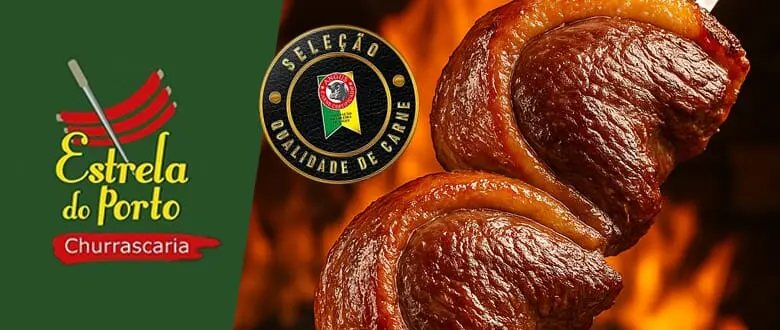 Churrascaria Estrela do Porto: Espeto Corrido no Centro Histórico. Cupom de Desconto Tchê Ofertas.