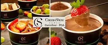 Cacau Show: Fondue de Chocolate em Porto Alegre - Loja Carrefour - Cupom de Desconto Tchê Ofertas.
