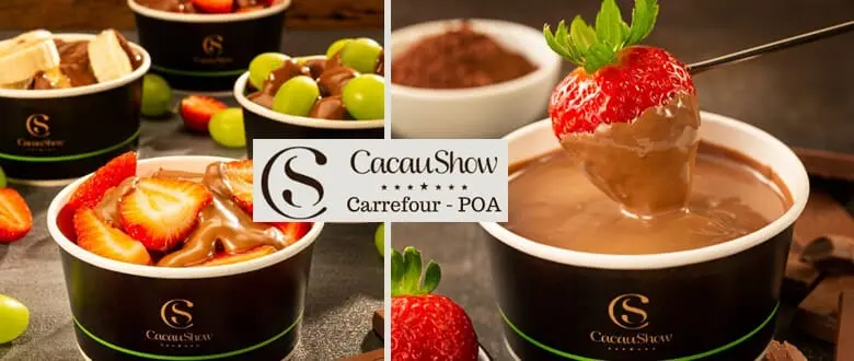 Cacau Show: Fondue de Chocolate em Porto Alegre - Loja Carrefour - Cupom de Desconto Tchê Ofertas.