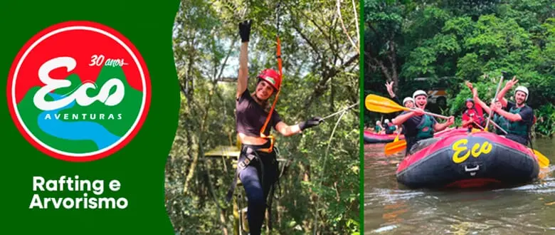 Eco Aventuras: Rafting e Arvorismo em Três Coroas - Cupom de Desconto do Tchê Ofertas.
