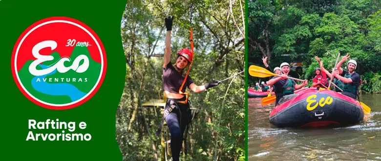 Eco Aventuras: Rafting e Arvorismo em Três Coroas - Cupom de Desconto do Tchê Ofertas.