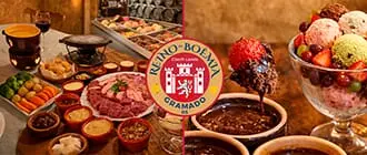 Fondue de Chocolate Preto Branco Doce de Leite e Fondue de Queijo.