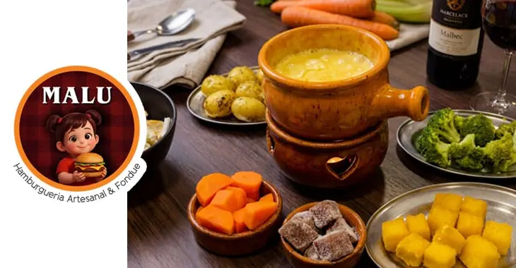 Malu Hamburgueria & Fondue: Sequência de Fondue - Cupom de Desconto do Tchê Ofertas.