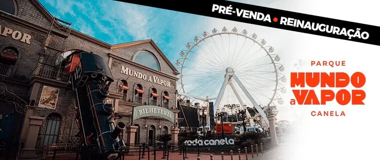 Mundo a Vapor: Ingresso Antecipado - Cupom de Desconto do Tchê Ofertas.