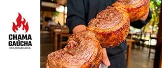 Churrascaria Chama Gaúcha, imagem da carne no espeto