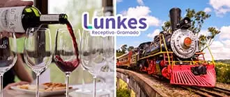 Lunkes Turismo: Passeio de Maria Fumaça e visita à Vinícola Miolo - Desconto do Tchê Ofertas.