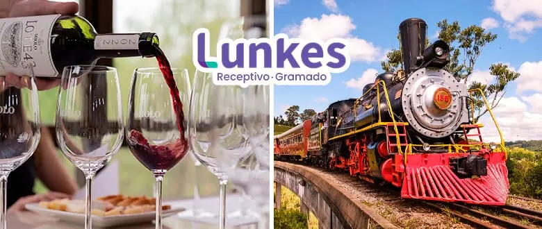 Lunkes Turismo: Passeio de Maria Fumaça e visita à Vinícola Miolo - Desconto do Tchê Ofertas.