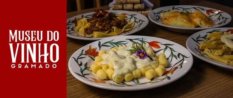 Museu do Vinho Gramado: Rodízio de Massas - Cupom de Desconto do Tchê Ofertas.