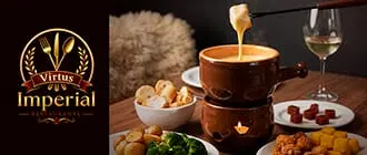 Virtus Restaurante: Sequência de Fondue em Gramado com Desconto. Fondue de Queijo.