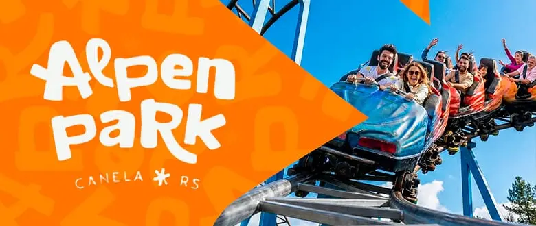 Imagens das atrações do Alpen Park em Canela.