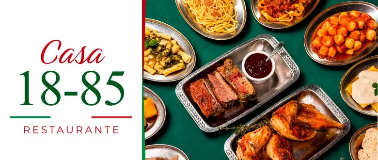 Casa 18-85: Rodízio Italiano no Centro de Gramado - Desconto do Tchê Ofertas. Mesa posta.