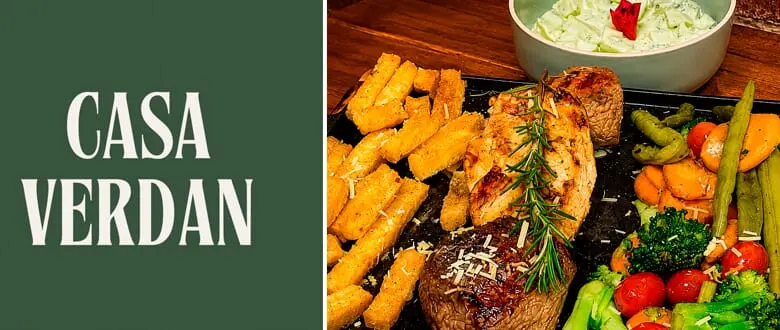 Casa Verdan: Prato à La Carte no Centro de Canela - Desconto Tchê Ofertas. Carnes e Acompanhamentos.