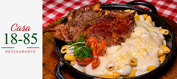 Casa 18-85: Massa Rigatone para Duas Pessoas no Centro de Gramado - Desconto do Tchê Ofertas.