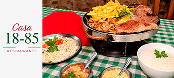 Casa 18-85: Bife Ancho com Acompanhamentos em Gramado - Desconto do Tchê Ofertas.